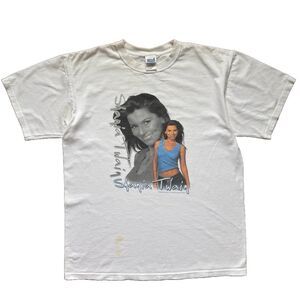 Vintage Shania Twain Up! 2003 Concert Tour T Shirt Size L White 2 Sided Y2K